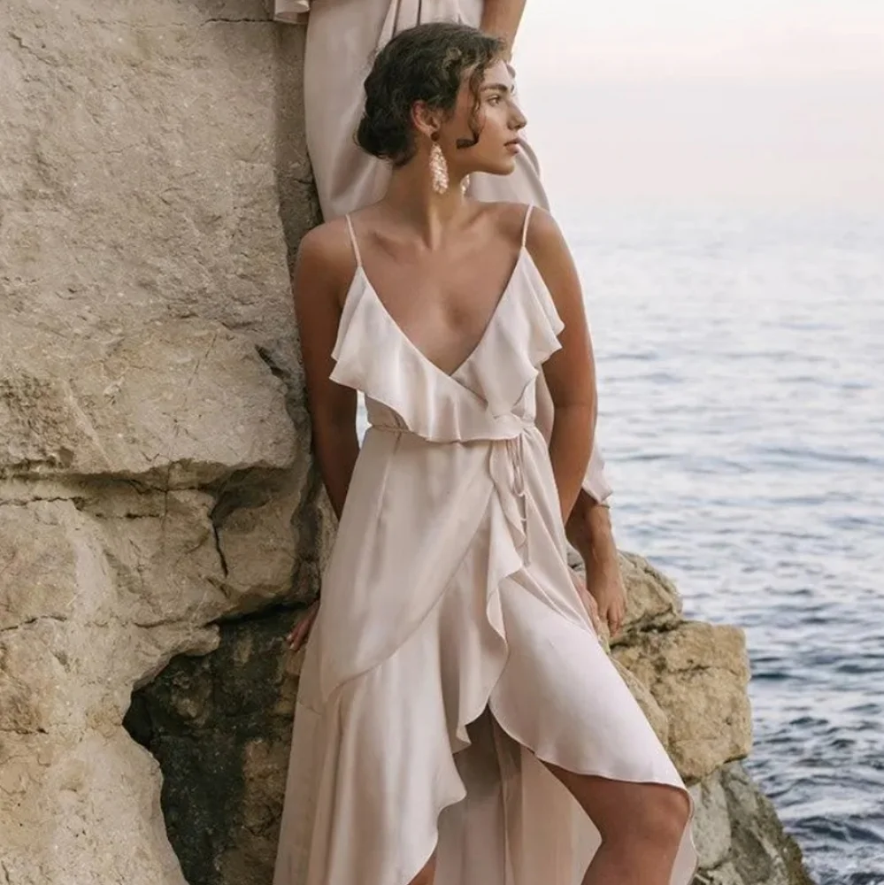 Shona Joy Luxe Bias Frill Wrap Dress Ruffle Trim Ivory New With Tags Size 6_4